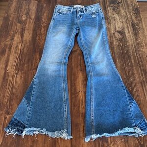 Vintage-Inspired Blue Flare Jeans